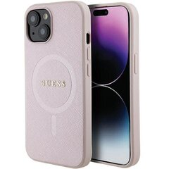 Guess GUHMP15MPSAHMCP iPhone 15 Plus 6.7" różowy|pink hardcase Saffiano MagSafe цена и информация | Чехлы для телефонов | 220.lv