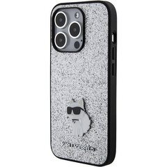 Karl Lagerfeld KLHCP15LGCNPSG iPhone 15 Pro 6.1" srebrny|silver hardcase Fixed Glitter Choupette Logo Metal Pin цена и информация | Чехлы для телефонов | 220.lv