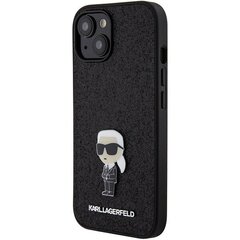 Karl Lagerfeld KLHCP15SGKNPSK iPhone 15 6.1" czarny|black hardcase Fixed Glitter Ikonik Logo Metal Pin цена и информация | Чехлы для телефонов | 220.lv