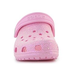 Crocs™ gumijas sandales bērniem Classic Glitter Clog K Jr 206992-6S0, rozā цена и информация | Детские резиновые сабо | 220.lv