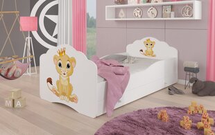 Bērnu gulta Adrk Furniture Casimo Lion, 80x160 cm, balta cena un informācija | Bērnu gultas | 220.lv