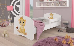 Bērnu gulta Adrk Furniture Pepe Lion, 80x160 cm, balta цена и информация | Детские кровати | 220.lv