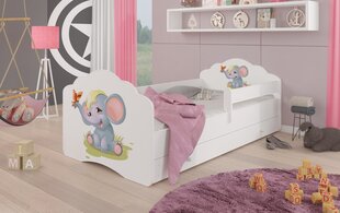 Детская кровать ADRK Furniture Casimo Elephant, 80x160 см, белый цвет цена и информация | Детские кровати | 220.lv