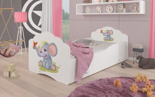 Bērnu gulta Adrk Furniture Casimo Elephant, 80x160 cm, balta cena un informācija | Bērnu gultas | 220.lv