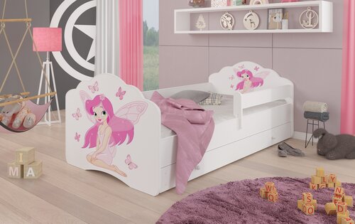 Детская кроватка Adrk Furniture Casimo Girl with wings, 80x160 см, белый цвет цена и информация | Детские кровати | 220.lv