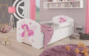Детская кровать Adrk Furniture Pepe Girl with wings, 70x140 см, белый цвет цена и информация | Детские кровати | 220.lv