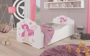 Детская кровать Adrk Furniture Casimo Girl with wings, 70x140 см, белый цвет цена и информация | Детские кровати | 220.lv