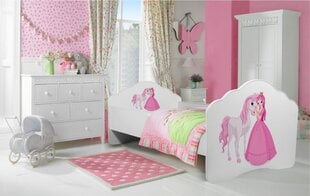 Bērnu gulta Adrk Furniture Casimo Princess with horse, 80x160 cm, balta cena un informācija | Bērnu gultas | 220.lv