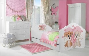 Bērnu gulta Adrk Furniture Casimo two dogs, 80x160 cm, balta цена и информация | Детские кровати | 220.lv
