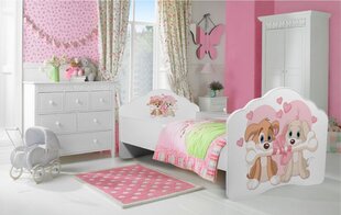 Bērnu gulta Adrk Furniture Casimo two dogs, 70x140 cm, balta цена и информация | Детские кровати | 220.lv