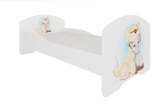 Bērnu gulta Adrk Furniture Pepe dog and cat, 80x160 cm, balta cena un informācija | Bērnu gultas | 220.lv