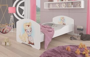 Bērnu gulta Adrk Furniture Pepe dog and cat, 80x160 cm, balta cena un informācija | Bērnu gultas | 220.lv