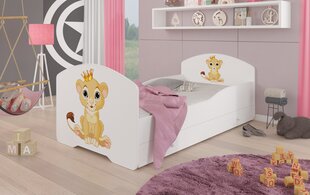 Детская кровать Adrk Furniture Pepe Lion, 70x140 см, белый цвет цена и информация | Детские кровати | 220.lv
