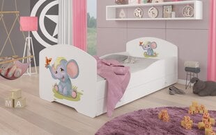 Детская кровать Adrk Furniture Pepe Elephant, 80x160 см, белый цвет цена и информация | Детские кровати | 220.lv