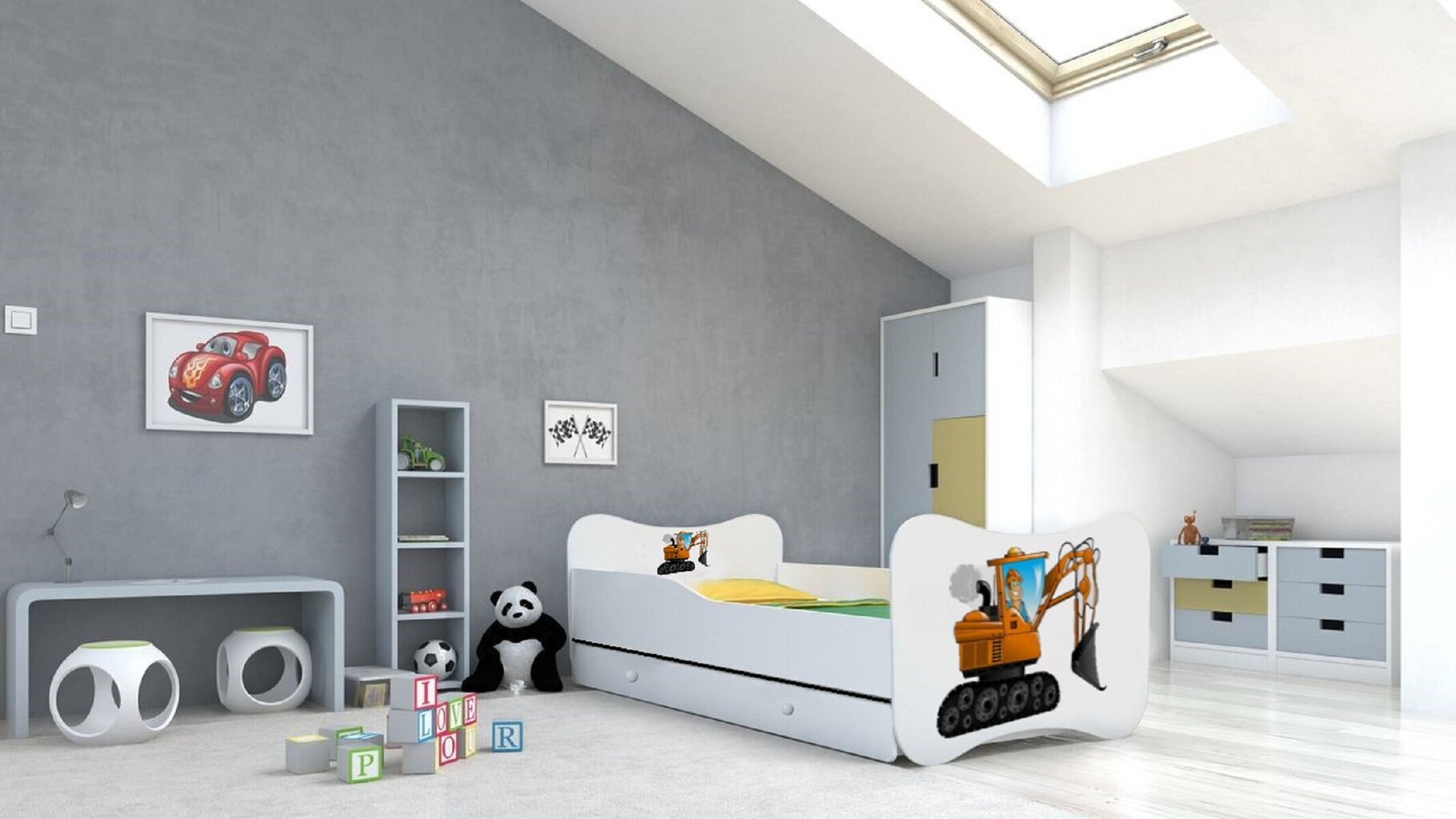 Bērnu gulta Adrk Furniture Gonzalo digger, 80x160 cm, balta цена и информация | Bērnu gultas | 220.lv