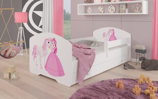 Bērnu gulta Adrk Furniture Pepe Princess and horse, 70x140 cm, balta cena un informācija | Bērnu gultas | 220.lv