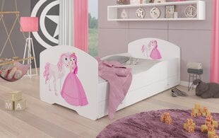 Bērnu gulta Adrk Furniture Pepe Princess and horse, 80x160 cm, balta цена и информация | Детские кровати | 220.lv