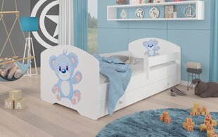 Bērnu gulta Adrk Furniture Pepe blue Bear, 80x160 cm, balta cena un informācija | Bērnu gultas | 220.lv