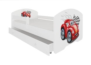 Bērnu gulta Adrk Furniture Pepe car zigzag, 70x140 cm, balta cena un informācija | Bērnu gultas | 220.lv