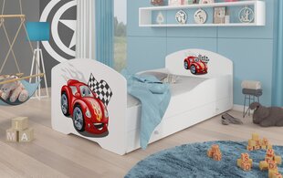 Bērnu gulta Adrk Furniture Pepe car zigzag, 70x140 cm, balta цена и информация | Детские кровати | 220.lv