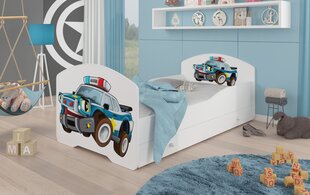 Bērnu gulta Adrk Furniture Pepe Police, 80x160 cm, balta cena un informācija | Bērnu gultas | 220.lv