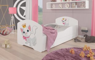 Bērnu gulta Adrk Furniture Pepe cat, 80x160 cm, balta цена и информация | Детские кровати | 220.lv