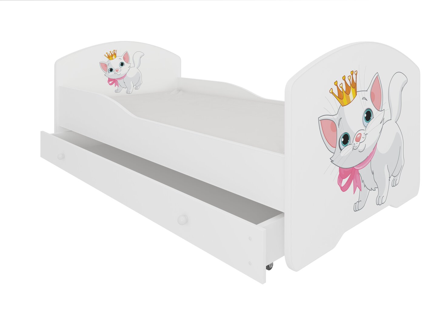 Bērnu gulta Adrk Furniture Pepe cat, 70x140 cm, balta cena un informācija | Bērnu gultas | 220.lv