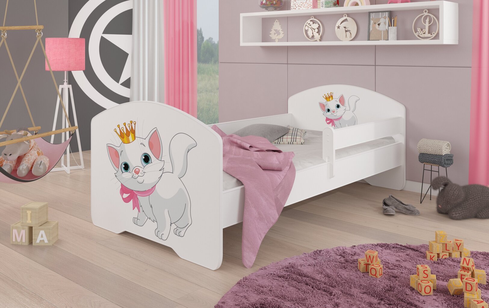 Bērnu gulta Adrk Furniture Pepe cat, 80x160 cm, balta цена и информация | Bērnu gultas | 220.lv