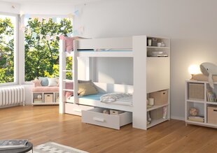 Кровать двухъярусная Adrk Furniture Garet, 80x180 см, белый/серый цвет цена и информация | Детские кровати | 220.lv