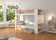 Divstāvu gulta ADRK Furniture Garet, 80x180 cm, balta/brūna cena un informācija | Bērnu gultas | 220.lv