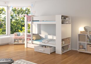 Кровать двухъярусная Adrk Furniture Garet, 90x200 см, белый/серый цвет цена и информация | Детские кровати | 220.lv