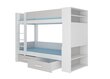 Divstāvu gulta Adrk Furniture Garet, 90x200 cm, balta/pelēka cena un informācija | Bērnu gultas | 220.lv