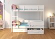 Divstāvu gulta Adrk Furniture Etiona ar matraci, 90x200 cm, balta/melna cena un informācija | Bērnu gultas | 220.lv