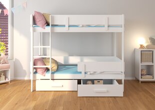 Двухъярусная кровать ADRK Furniture Etiona 80x180см, белый/серый цвет цена и информация | Детские кровати | 220.lv