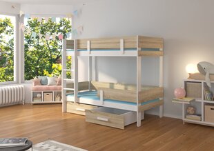 Divstāvu gulta ADRK Furniture Etiona, 80x180 cm, balta/brūna cena un informācija | Bērnu gultas | 220.lv