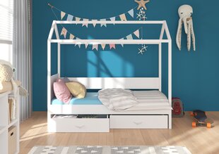 Gulta Adrk Furniture Otello, 90x200 cm, balta/brūna cena un informācija | Bērnu gultas | 220.lv