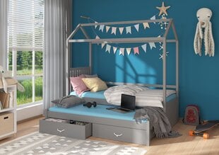 Кровать ADRK Furniture Jonasek с матрасом, 80х180 см, серый цвет цена и информация | Детские кровати | 220.lv