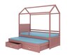 Gulta Adrk Furniture Jonasek ar sānu aizsargiem un matraci, 80x180cm, rozā cena un informācija | Bērnu gultas | 220.lv