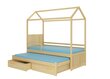 Gulta Adrk Furniture Jonasek ar sānu aizsargiem un matraci, 80x180cm, brūna cena un informācija | Bērnu gultas | 220.lv