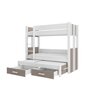 Divstāvu gulta ADRK Furniture Artema ar matraci, 90x200 cm, balta/brūna cena un informācija | Bērnu gultas | 220.lv