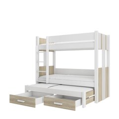 Divstāvu gulta ADRK Furniture Artema, 80x180 cm, balta/brūna цена и информация | Детские кровати | 220.lv