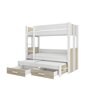 Divstāvu gulta ADRK Furniture Artema, 80x180 cm, balta/brūna cena un informācija | Bērnu gultas | 220.lv