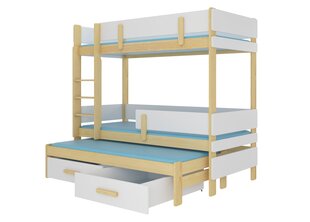 Кровать двухъярусная ADRK Furniture Etapo 80x180 см, белый/коричневый цвет цена и информация | Детские кровати | 220.lv