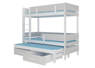 Divstāvu gulta Adrk Furniture Etapo, 80x180, balta/pelēka цена и информация | Детские кровати | 220.lv