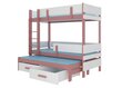 Divstāvu gulta ADRK Furniture Etapo, 80x180, balta/rozā cena un informācija | Bērnu gultas | 220.lv