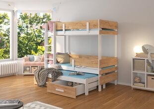 Divstāvu gulta Adrk Furniture Etapo, 80x180, balta/brūna цена и информация | Детские кровати | 220.lv