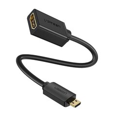 Adapter UGREEN 20134 Micro HDMI to HDMI, 20cm (Black) цена и информация | Адаптеры и USB разветвители | 220.lv