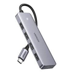 4in1 adapter UGREEN Hub USB-C to 4x USB 3.0 + USB-C (grey) цена и информация | Адаптеры и USB разветвители | 220.lv