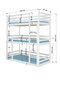 Trīsvietīga gulta Adrk Furniture Tedro, 90x200 cm, brūna cena un informācija | Bērnu gultas | 220.lv