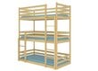 Trīsvietīga gulta Adrk Furniture Tedro, 90x200 cm, brūna cena un informācija | Bērnu gultas | 220.lv